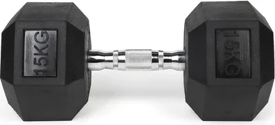 Produktbild von 2 x 15 kg Hexagon Kompakthantel Paar, Hex Hantel Gummi, Hex Kompakthantel