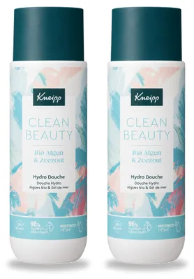 Imagen del producto de 2 unidades de gel de ducha Kneipp Clean Beauty, con algas y sal marina, de 200 ml cada uno. Paquete económico