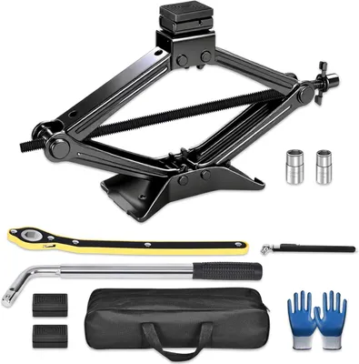 Productafbeelding van Schaarautokrik 2.5 t, met stalen basisplaat en rubber buffer, voor SUV