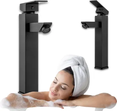 Produktbild von Silla | Wasserhahn Bad - Schwarz - Spültischarmatur - 27,5 cm Höhe - Einhebelmischer - Druckarmatur