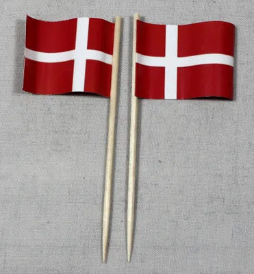 Produktbild von Party-Picker Flagge Dänemark Papierfähnchen in Spitzenqualität 25 Stück Beutel