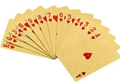 Produktbild von Go Go Gadget – Spielkarten – Pokerkarten – wasserfest – Reisespiel – 1 Set – Gold