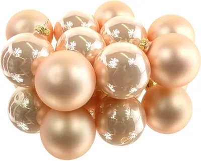 Produktbild von Christbaumkugeln Peach Pearl 5 x glänzend & 5 x matt Ø 6 cm aus Glas - 10er Set