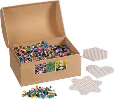 Produktbild von Nabbi® BioBeads Ø 5mm, 7.000 Stk. inkl. 3 Stiftplatten, 10 Farben Mix