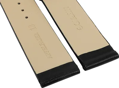 Produktbild von Herzog Vegan Uhrenarmband schwarz gleichlaufend glatt Apfelfaser , Schließe:Gelbgolden, Anstoß:22 mm