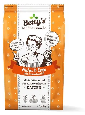 Obrázok produktu pre Bettys Landhausküche Cat Adult Trocken Huhn & Ente 1,4 kg