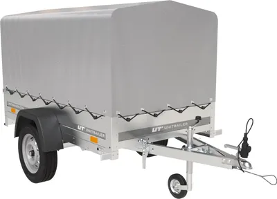 Obrázek produktu pro Jednoosový přívěs na pružinách 200x125 UNITRAILER GARDEN 201/R KIPP s rámem H-800 a šedou plachtou