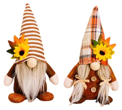 Produktbild von Herbstdeko Wichtel - 2 Stück Herbst Deko Figuren - Innen Tischdeko