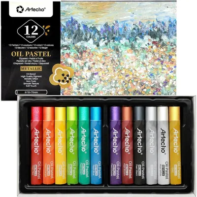 Productafbeelding van Set pastelkrijtjes, metallic, 12 kleuren