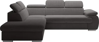 Produktbild von Ecksofa mit Schlaffunktion - Ecke links - Cord - Dunkelgrau - FABIEN