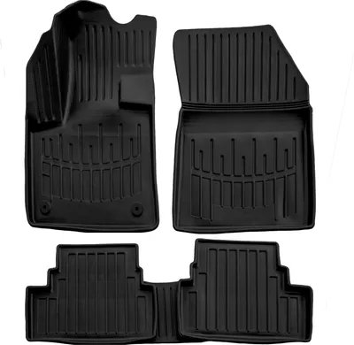 Image de 3D Tapis De Sol en Caoutchouc Premium Pour Opel Grandland X 2017-2024 5pcs, Bord Haut, Noir, Antidérapant, Toutes Saisons