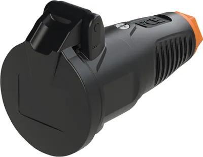 Obrázok produktu pre PCE gumová ochranná kontaktná spojka Taurus2, s výklopným krytom, čierna/oranžová