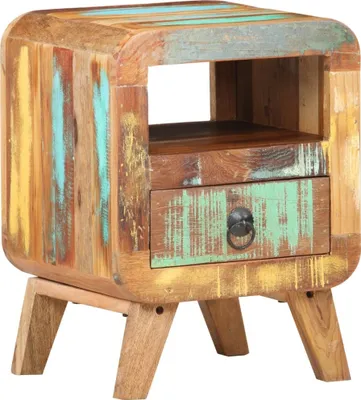 Image de Table de chevet 30x30x41 cm Bois de récupération massif