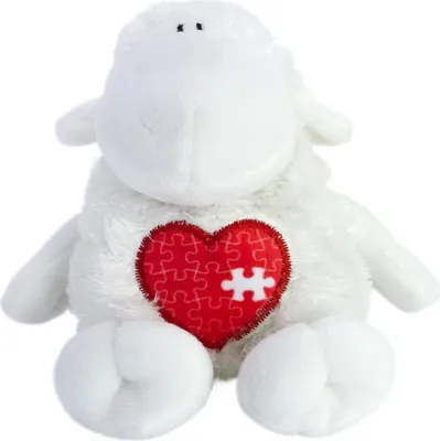 Produktbild von Sheepworld - 45324 - Schaf, sitzend, Plüsch, mit Herz, 18cm, weiß