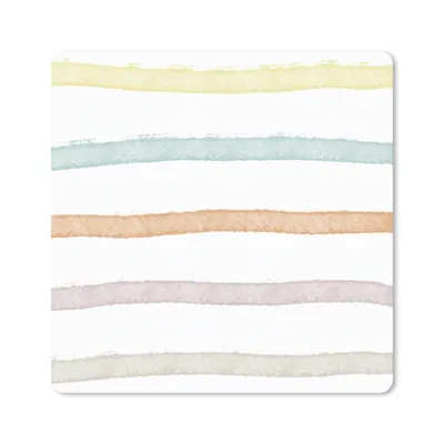 Produktbild von MuchoWow® Mauspad Mousepad Linie - Pastell - Regenbogen - Muster 30x30 cm - Mousepads - Maus Mat - Pad - Mausunterlage - Gaming