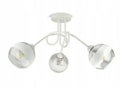 Zdjęcie produktu dla Lampa Wisząca Sufitowa Żyrandol Biała Szklane Kule White Belt PE3 LED E27