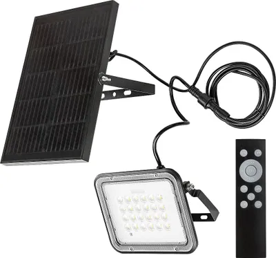 Obrázok produktu pre Rabalux Čierny fasádny solárny LED reflektor Melk 6,5W IP65 CCT s DO 77141