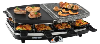 Productafbeelding van Raclettegrill 6435 met natuursteenplaat en aluminium gietplaat