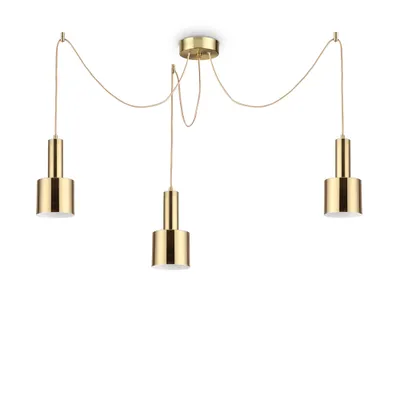 Image de Suspension Holly Moderne Métal Laiton 3 Luminaires E27