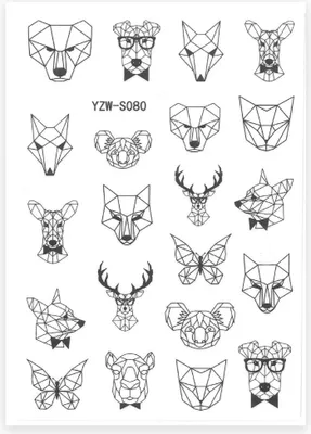 Image de Autocollants pour ongles Animaux YZW-S080