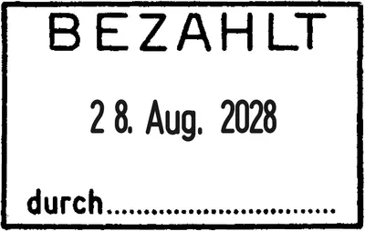 Produktbild von Datumstempel mit Textplatte bezahlt/ durch