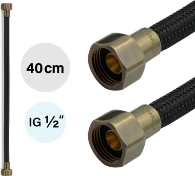 Produktbild von Flexschlauch DN8 IG/IG 1/2" -400mm Schwarz Antikes Bronze