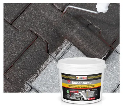 Produktbild von Isolbau Bodenfarbe Schwarz 12 kg Betonfarbe Bodenbeschichtung wasserfest innen außen