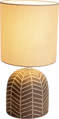 Produktbild von Näve Leuchten Tischleuchte FOLIO mit E14 Tischleuchte FOLIO mit E14 Tischleuchten - Keramik-Tischleuchte "FOLIO" braun, Tischlampe im Natural Style, aus Keramik in braun, 27,5 cm hoch, Ø 14 cm, E14-Fassung – Schnurschalter