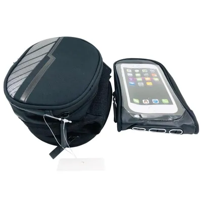 Image de Sacoche étanche pour cadre de vélo avec poche amovible pour téléphone portable noir