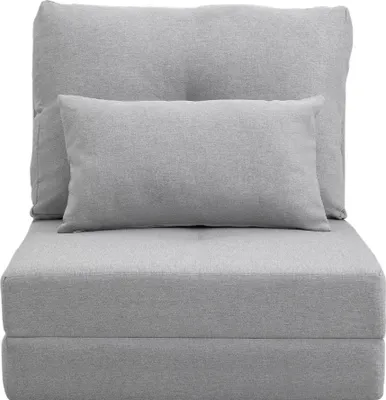 Produktbild von Bodensessel Klappmatratze Schlafmatte, 2-in-1-Design, abnehmbares Kissen, 60 x 80 x 56 cm, Grau
