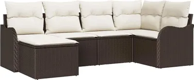 Immagine prodotto di Set divano da giardino vidaXL in polyrattan marrone