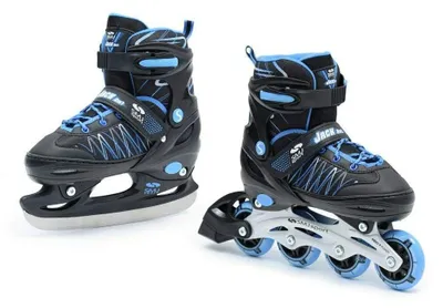 Image de Pattins à roulettes 2-en-1, transformables en patins à glace, réglables pour enfants