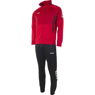Produktbild von Hummel Authentic Trainingsanzug Polyester Herren - Rot / Schwarz  | Größe: XL