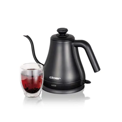 Produktbild von Cloer 4960 Wasserkocher Gooseneck mit geschwungenem Ausguss für 0,8 l, abnehmbarer Deckel, Füllmengenmarkierung, Trockengeh- & Überhitzungsschutz,