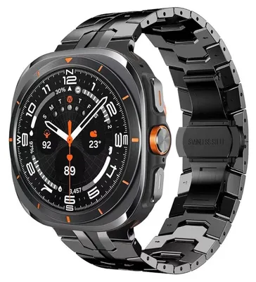 Immagine prodotto di Per Samsung Galaxy Watch 8 / 8 Classic cinturino in lega di titanio con chiusura a farfalla nero