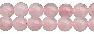Produktbild von Naturale 8mm runde Edelsteinketten aus Rosenquarz für Schmuck und Accessoires, 38cm Länge, ca. 46 Stück.