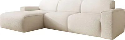 Produktbild von Selsey Bouvi – Ecksofa, Ottomane links, creme, Bouclé