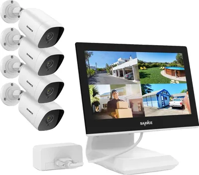 Image de Système de caméra de sécurité, écran LCD 10,1", vision nocturne 1080P Full HD, 4PCS 0TB