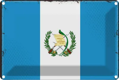 Produktbild von vianmo Blechschild 20x30 cm Guatemalas Guatemala Flagge Fahne Wappen
