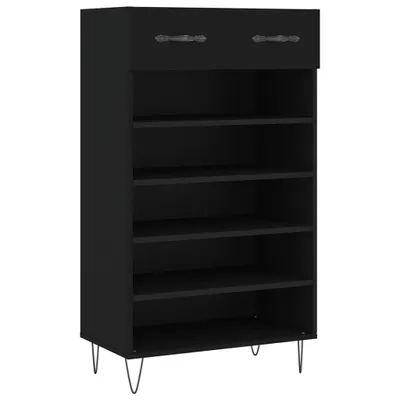 Produktbild von vidaXL Schuhschrank Schwarz 60x35x105 cm Holzwerkstoff