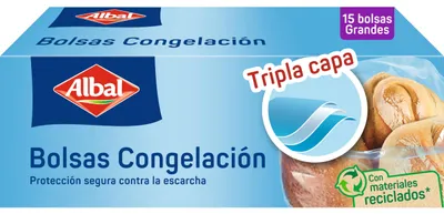 Imagen del producto de Bolsas para congelar grandes, triple capa, 15 unidades