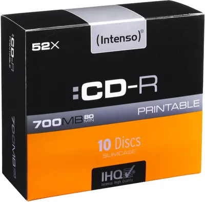 Produktbild von Intenso CD-R bedruckbar 700MB/80min 52x Speed - 10stk Slim Case