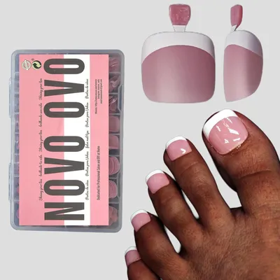 Image de Faux ongles à coller, gel souple couvrant entièrement, style French, couleur rose framboise, 360 pièces, 15 tailles