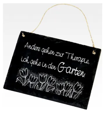 Produktbild von Schiefertafel - Andere gehen zur Therapie, ich gehe in den GARTEN - 22 x 16 cm