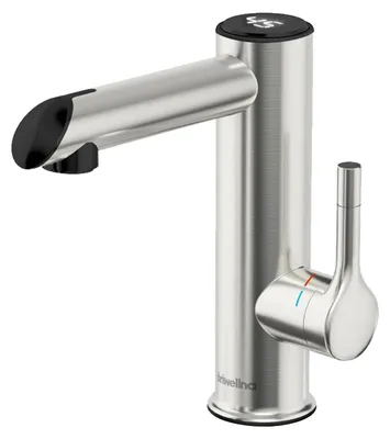 Elektro-Wasserhahn Edelstahl, 220V, mit Digitalanzeige, Silber
