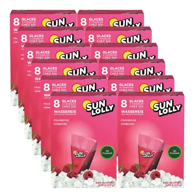 Produktbild von sun lolly Wassereis Himbeere mit Fruchtsaft 8 x 60ml (12er Karton Pack)
