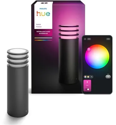 Produktbild von Smarte Außenleuchte PHILIPS HUE Lucca, Anthrazit, Aluminium, 1100 lm, White & Color Ambiance, Schutzart IP44