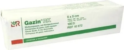 Produktbild von GAZIN Mullkomp.5x5 cm unsteril 16fach RK