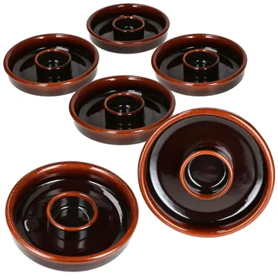 Produktbild von 6x Juego Tapas Schale Ø 17,8 cm Ton-Cazuela mit Kernablage Antipasti