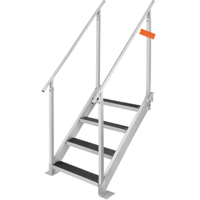 Produktbild von 4-Stufige Bootsleiter mit Handläufen - Aluminiumlegierung - Pool & Boot - 800x1850x1750mm - 250kg Tragfähigkeit - Treppenleiter - Ideal für Häfen & Schwimmbäder